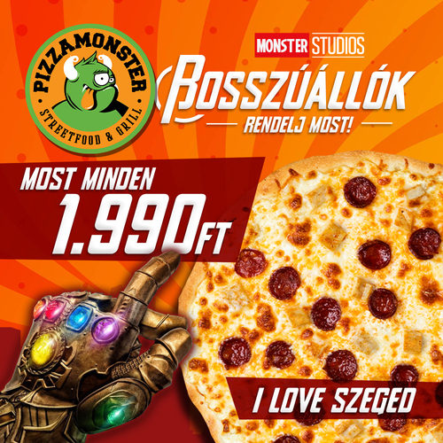 PizzaMonster - I Love Szeged pizza - Pizza - Online order