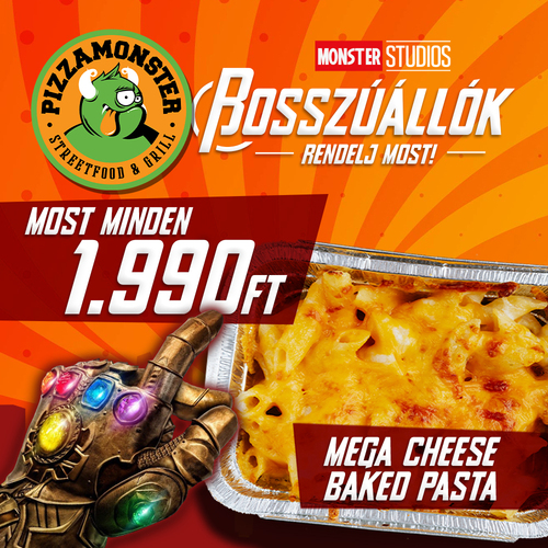 PizzaMonster - Mega Cheese - Baked Pasta and Gnocchi - Online rendelés